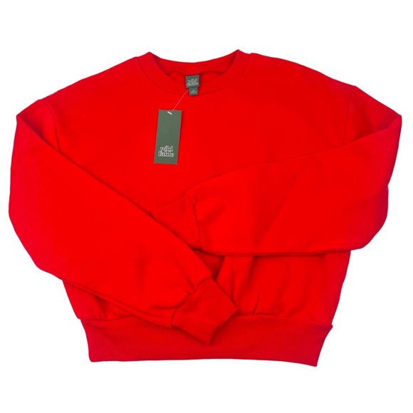 Wild Fable Women’s Sweatshirt Size Medium Oversized Crop Crew Neck RED NWT's